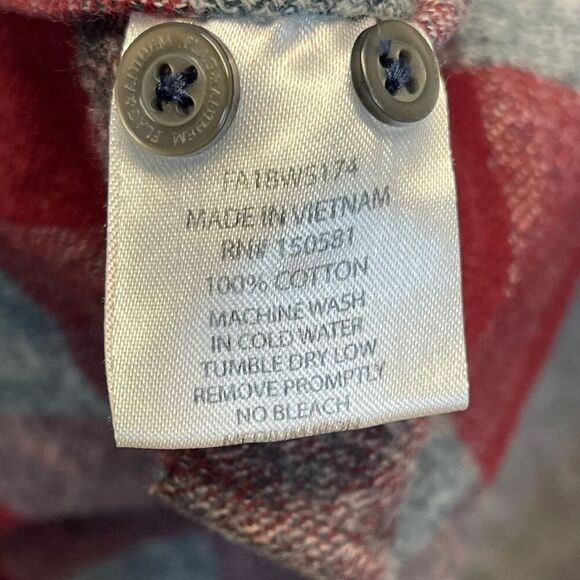 FLAG & ANTHEM Shirt Men’s 2XL Red Gray Checkered Harrells Flannel Long Sleeve - Picture 10 of 15